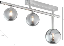Lampa Sufitowa NEPTUN Srebrny Szklane Klosze 3xG9