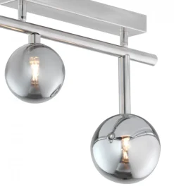 Lampa Sufitowa NEPTUN Srebrny Szklane Klosze 3xG9