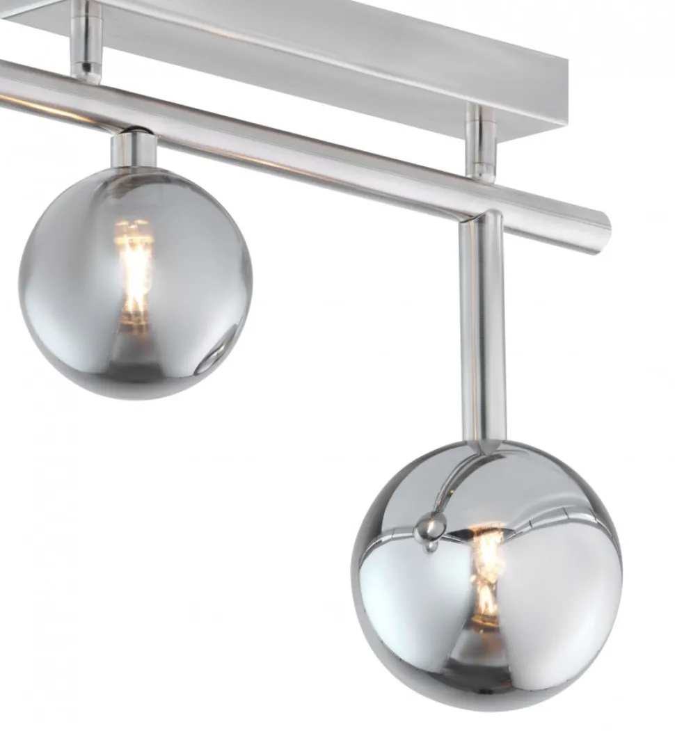 Lampa Sufitowa NEPTUN Srebrny Szklane Klosze 3xG9