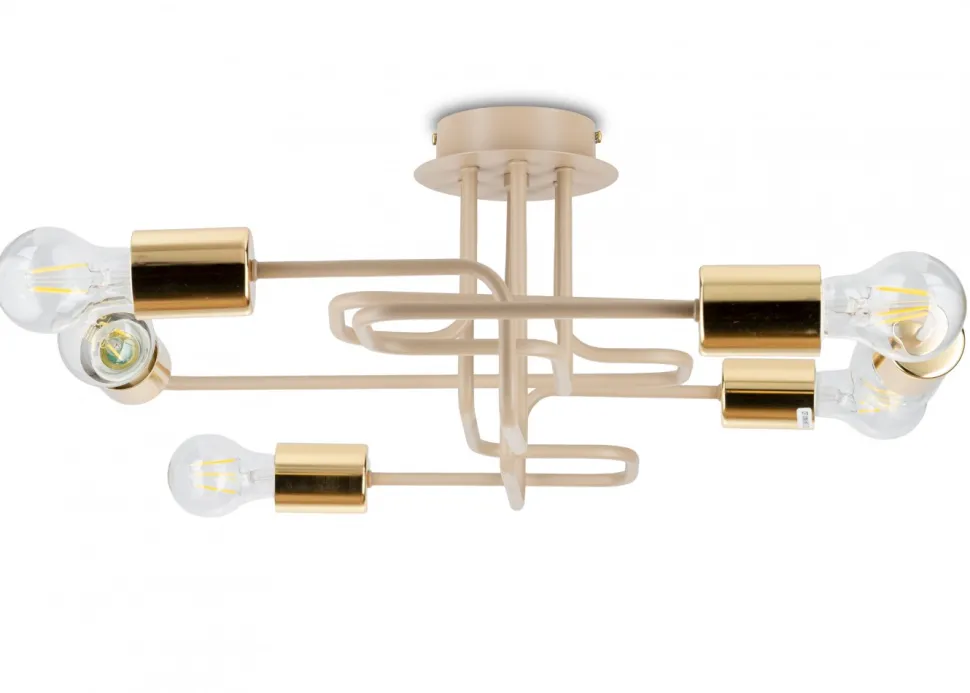 Lampa Sufitowa Onyx Beżowa 6xE27 63x53 cm