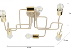 Lampa Sufitowa Onyx Beżowa 6xE27 63x53 cm