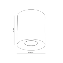 Lampa Sufitowa ORION Czarny 1xGU10 12,5cm