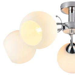 Lampa sufitowa OSLO Srebrna Szklane klosze 5xE27