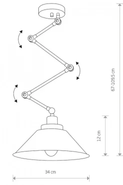 Lampa Sufitowa PANTOGRAPH Czarny Metalowy Klosz 1xE27