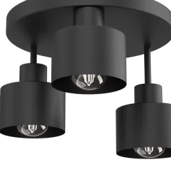 Lampa Sufitowa PARKLA Czarny Metalowy Klosz 3xE27