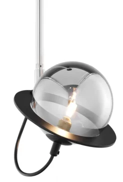 Lampa Sufitowa PLANET Czarny Srebrny Szklany Klosz 1xG9