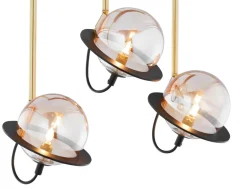 Lampa Sufitowa PLANET Czarny Złoty Szklane Klosze 3xG9