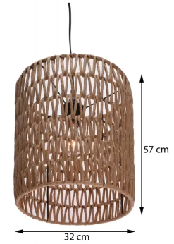 Lampa sufitowa pleciona Boho beżowa