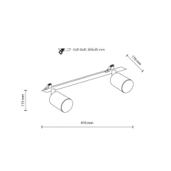 Lampa sufitowa podtynkowa Spot NEX biała 2xGU10