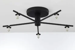 Lampa sufitowa PRATO czarna przezroczysty klosz 5xG9