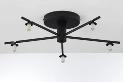Lampa sufitowa PRATO czarna dymiony klosz 5xG9