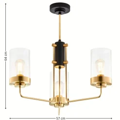 Lampa sufitowa RAMIREZ złota 3xE27
