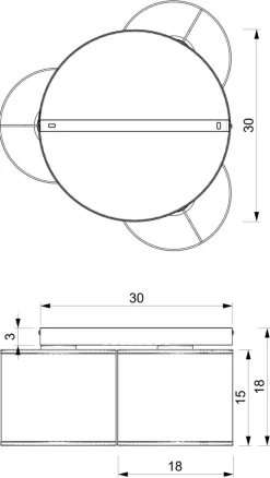Lampa Sufitowa RATTAN Czarny Beżowy Abażur 3xE27