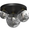 Lampa Sufitowa REFLEX Czarny Złoty Szklane Klosze 2xE14 1xE27