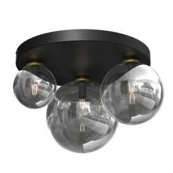 Lampa Sufitowa REFLEX Czarny Złoty Szklane Klosze 2xE14 1xE27