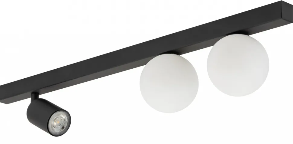 Lampa Sufitowa Regulowana VOX Czarny Biały Szklane Klosze 1xGU10 2xG9
