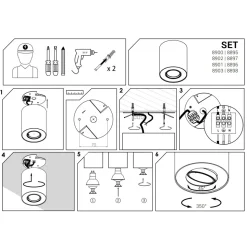 Lampa Sufitowa SET Czarny 1xGU10