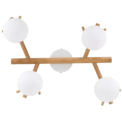 Lampa Sufitowa SHERON Brązowy Biały Szklane Klosze 4xG9