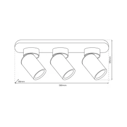 Lampa Sufitowa Spot ANDY Biały Złoty 3xGU10 39cm
