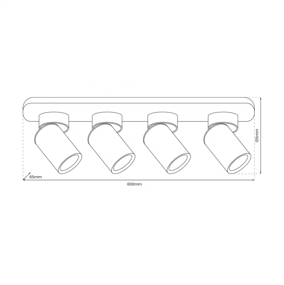 Lampa Sufitowa Spot ANDY Biały Złoty 4xGU10 Biały 60cm