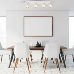 Lampa Sufitowa Spot ANDY Biały Złoty 4xGU10 Biały 60cm