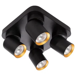 Lampa Sufitowa Spot ANDY Czarny Złoty 4xGU10 22cm