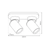 Lampa Sufitowa Spot ANDY Biały Złoty 2xGU10 22cm