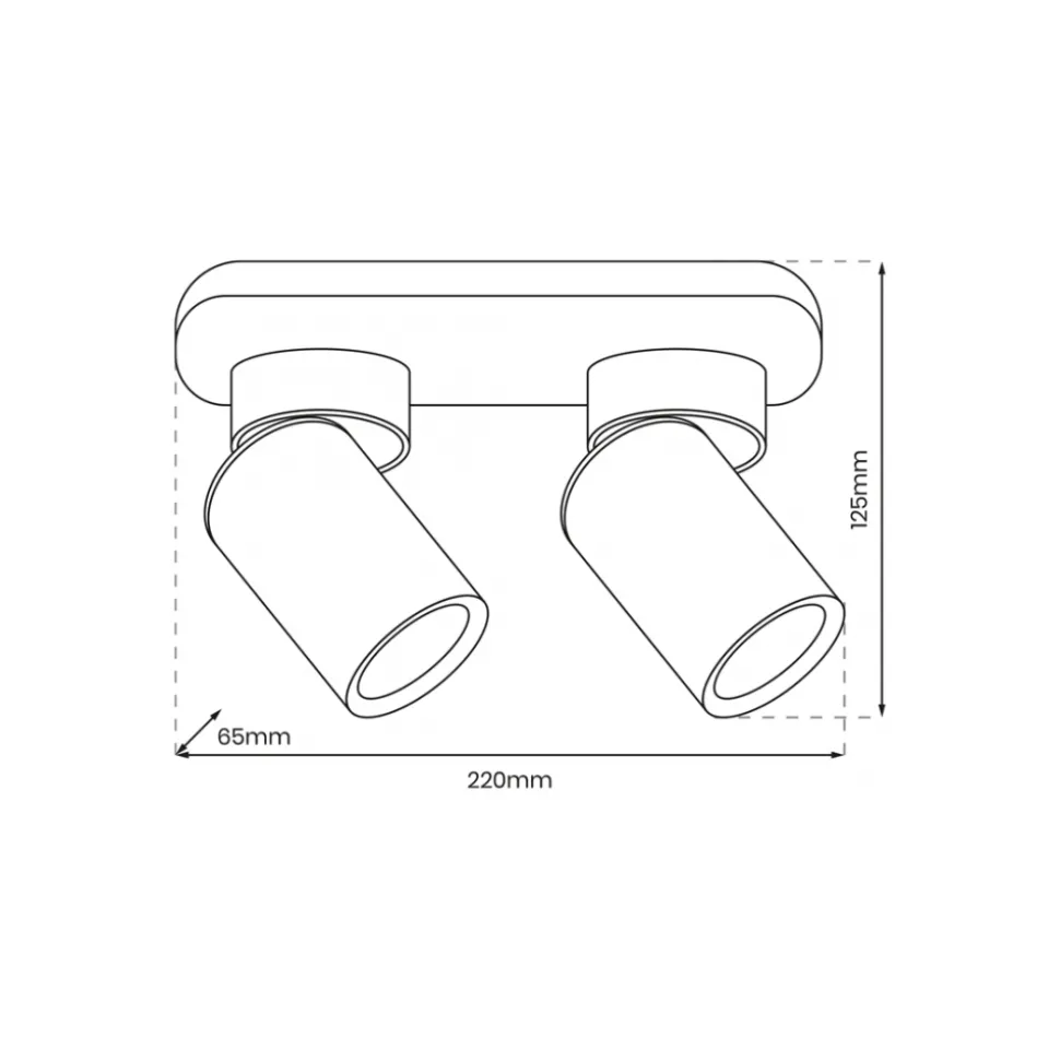 Lampa Sufitowa Spot ANDY Biały Złoty 2xGU10 22cm