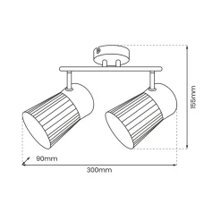 Lampa Sufitowa Spot BEST Złoty Szklane Klosze 2xE14