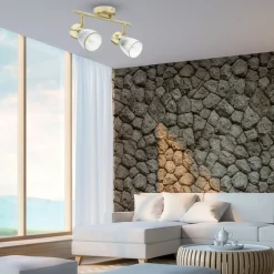 Lampa Sufitowa Spot BEST Złoty Szklane Klosze 2xE14