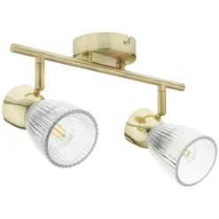Lampa Sufitowa Spot BEST Złoty Szklane Klosze 2xE14