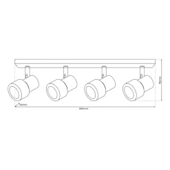 Lampa Sufitowa Spot CINO Biały Srebrny 4xGU10