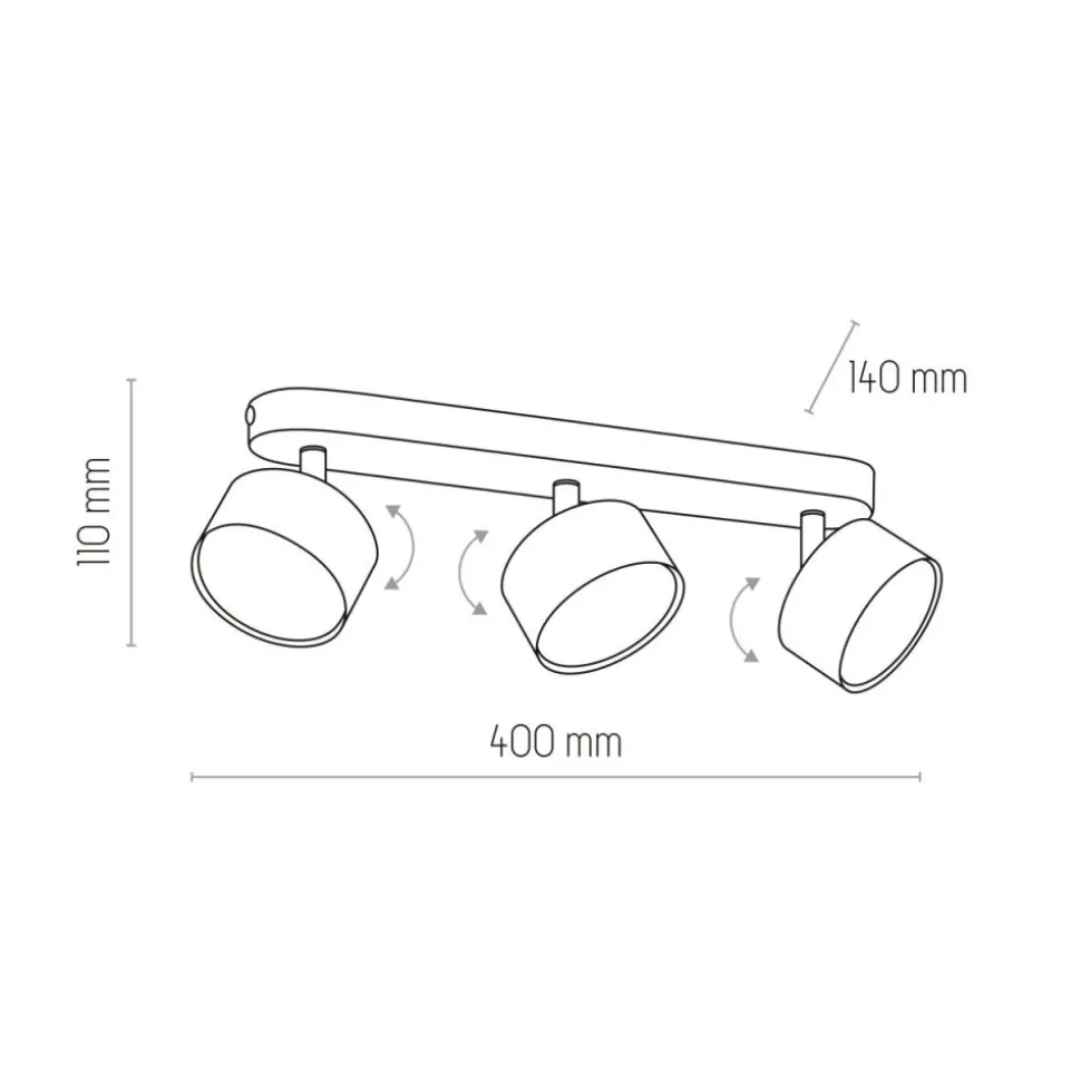 Lampa sufitowa Spot CLARK czarna 3xGX53