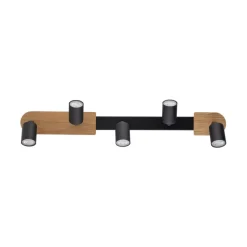 Lampa sufitowa Spot COVER WOOD czarna 5xGU10