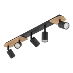 Lampa sufitowa Spot COVER WOOD czarna 5xGU10