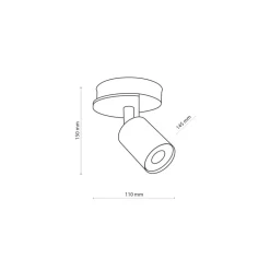 Lampa Sufitowa Spot COVER Czarny Brązowy Drewno 1xGU10