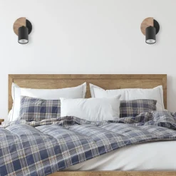 Lampa Sufitowa Spot COVER Czarny Brązowy Drewno 1xGU10