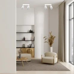 Lampa Sufitowa Spot FLOWER Biały Srebrny 2xGU10