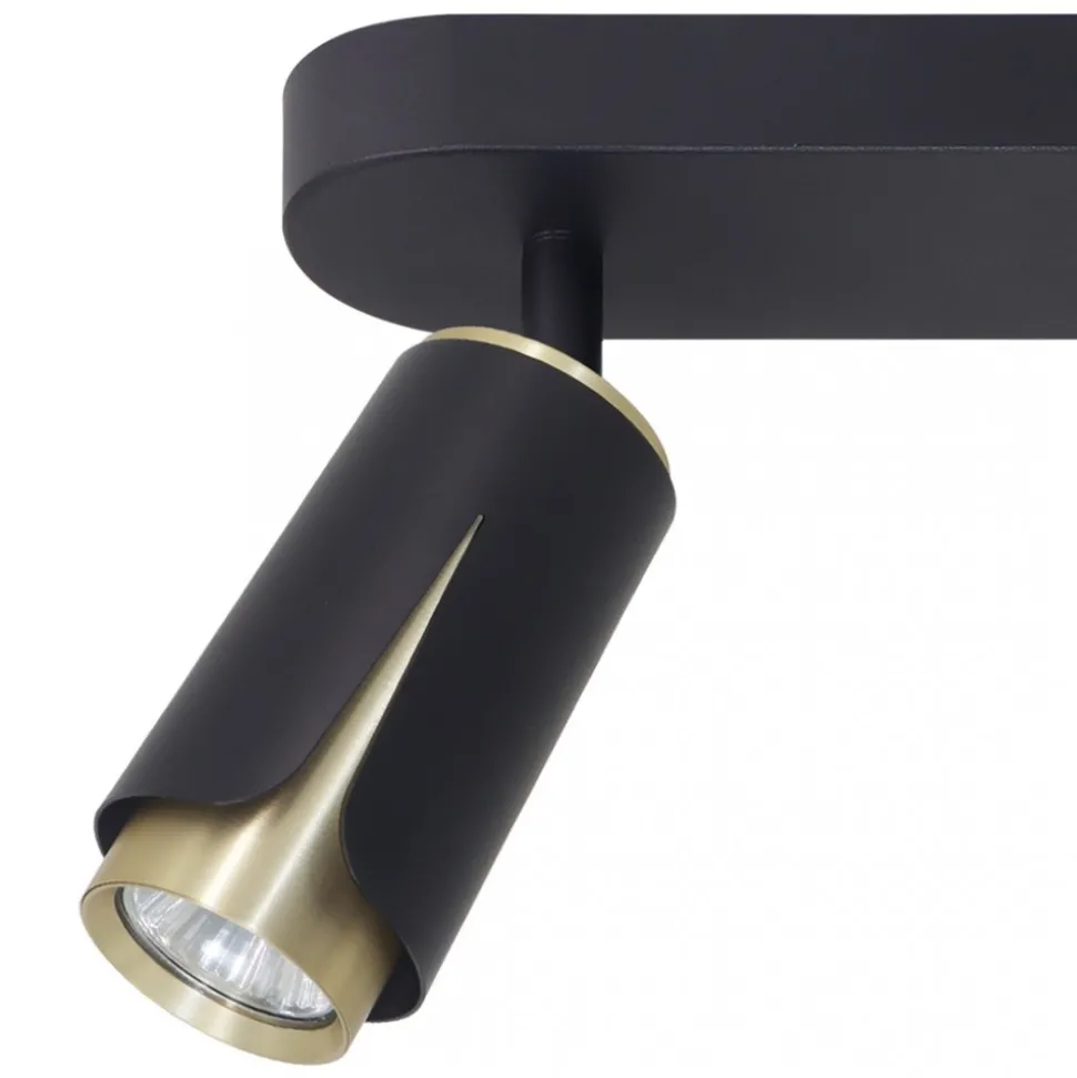 Lampa Sufitowa Spot FLOWER Czarny Złoty 2xGU10