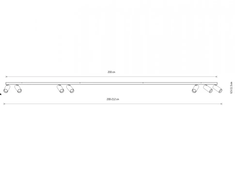 Lampa sufitowa Spot FOURTY szara 7xGU10