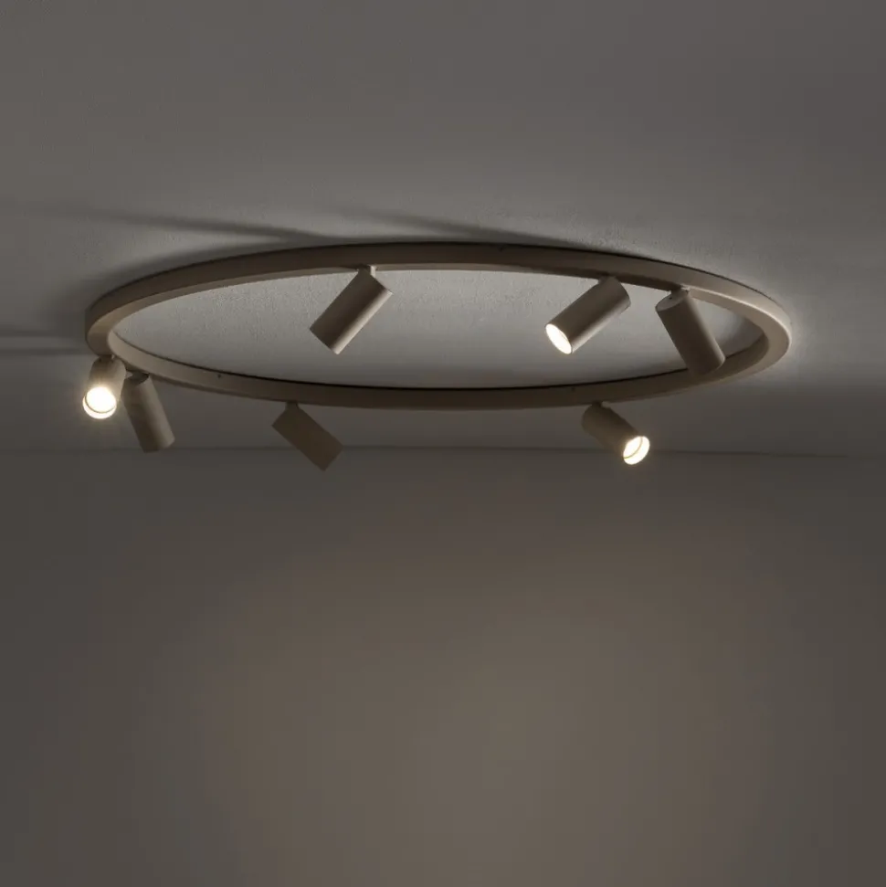 Lampa sufitowa Spot FOURTY ROUND beżowa 7xGU10