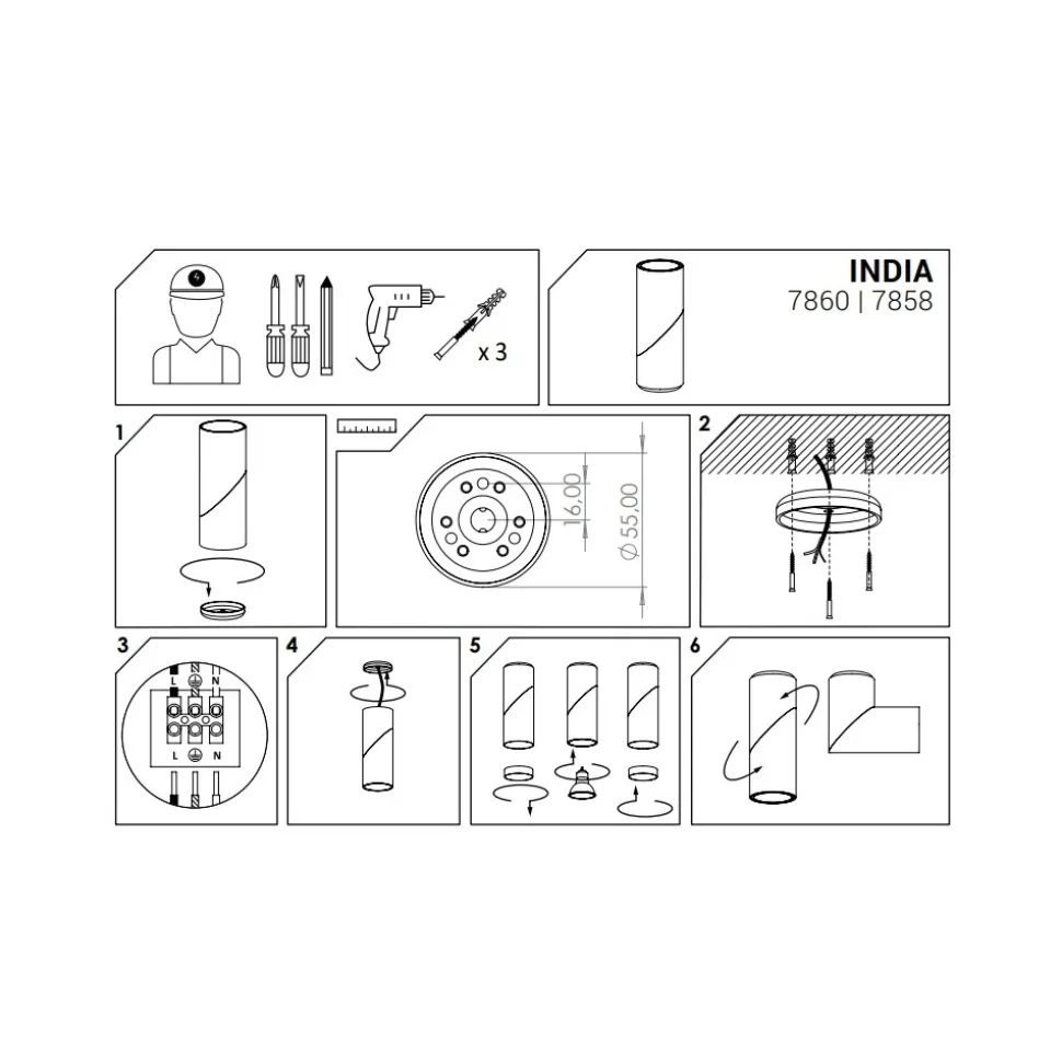 Lampa Sufitowa Spot INDIA Biały 1xGU10