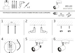 Lampa Sufitowa SPOT IRIS Czarny 7W LED 3000K