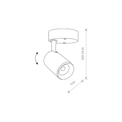 Lampa Sufitowa SPOT IRIS Czarny 7W LED 3000K