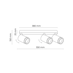Lampa Sufitowa Spot JET Biały 3xGU10