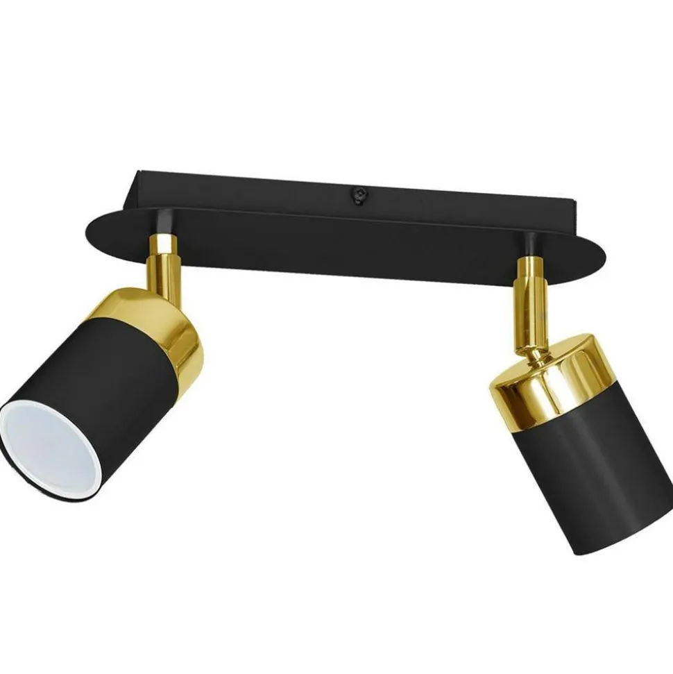 Lampa sufitowa Spot JOKER Czarny Złoty 2xGU10