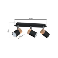 Lampa sufitowa Spot JOKER Czarny Brązowy 3xGU10