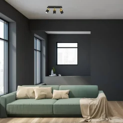 Lampa sufitowa Spot JOKER Czarny Złoty 3xGU10