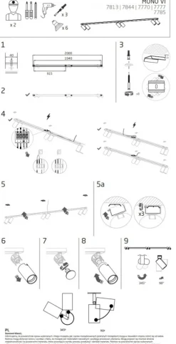 Lampa Sufitowa SPOT MONO Złoty Czarny 6xGU10