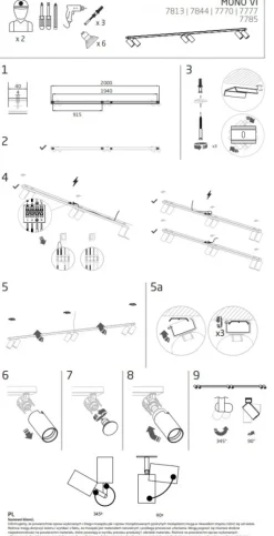 Lampa Sufitowa SPOT MONO Biały Złoty 6xGU10